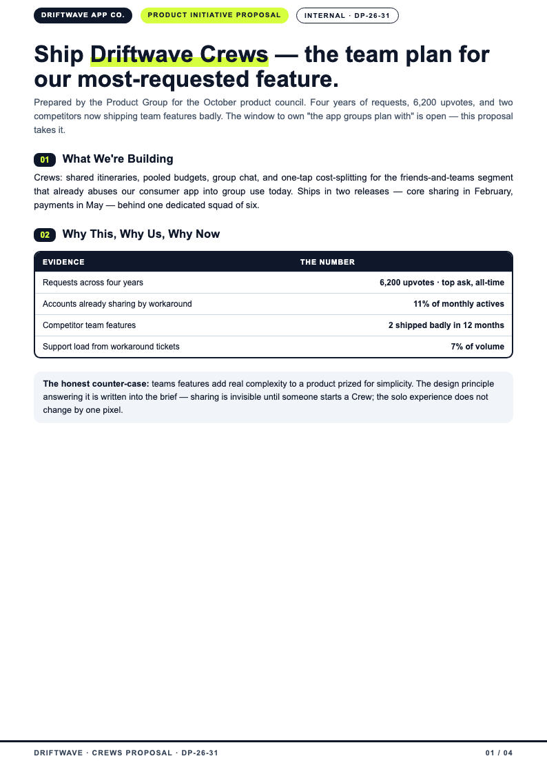 Bold contemporary company proposal